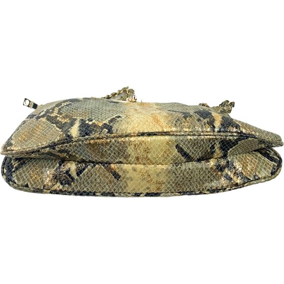 DKNY Metallic Python Print  Leather Convertible Shoulder‎ to Crossbody Bag - Picture 4 of 14